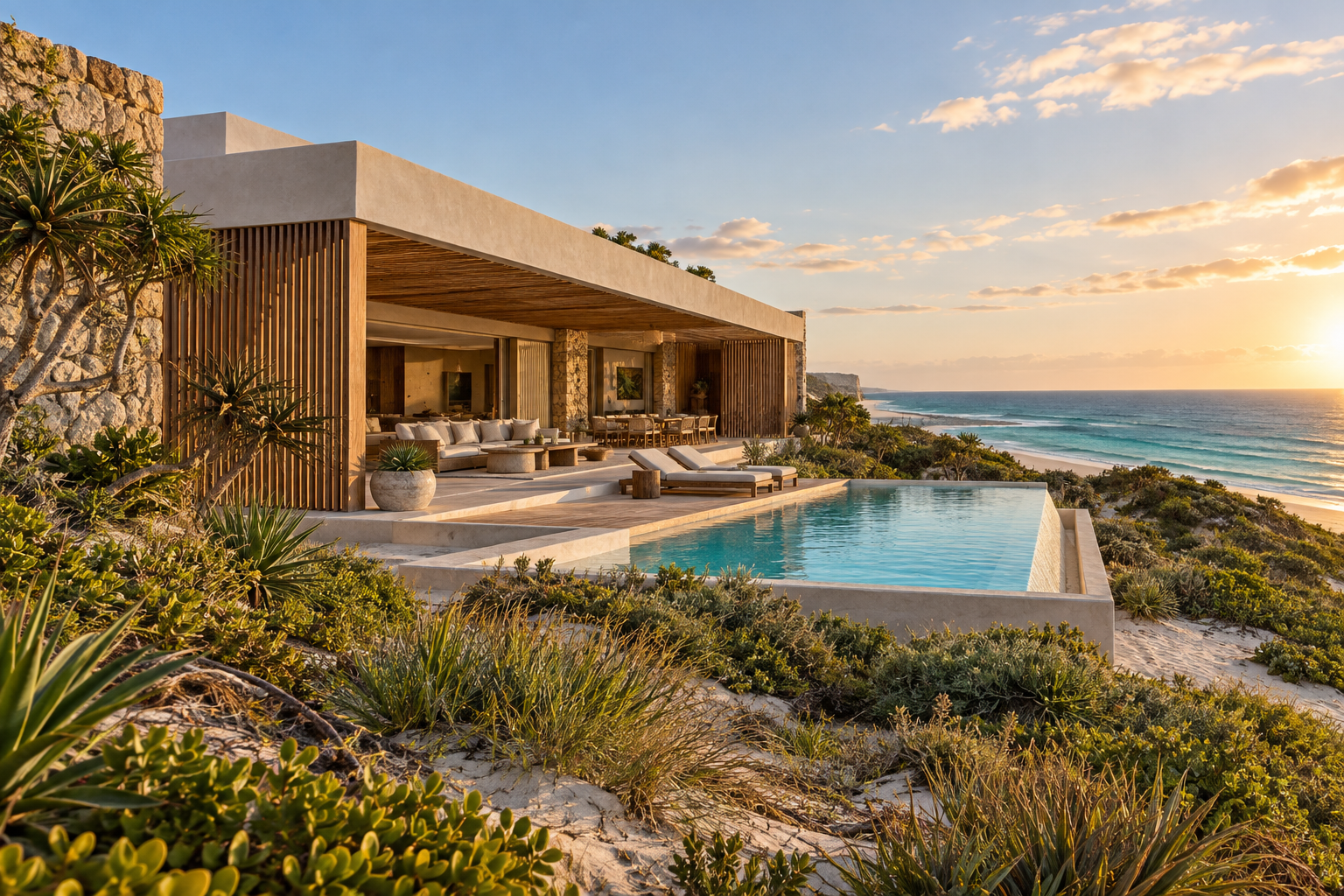 Villa das Dunas — conceito arquitectónico ilustrativo