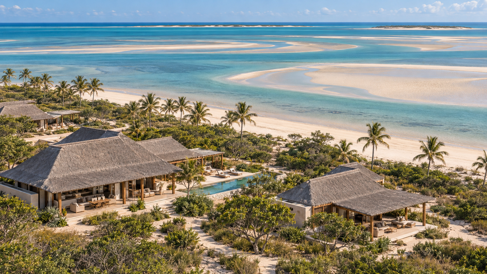 Resort Índico — conceito arquitectónico ilustrativo